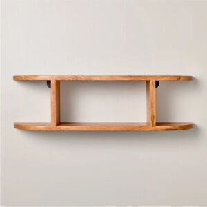 Hearth & Hand 28" Rounded Edge Two Tier Wood Shelf Brown